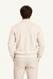 Malero Wool Polo Knit Oatmeal