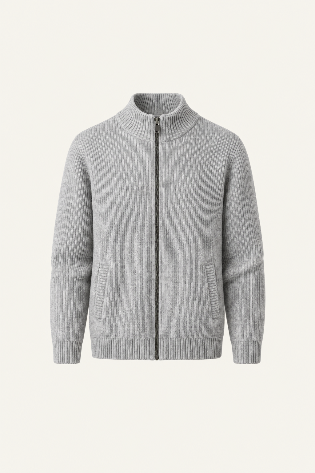 Narivo Australian Wool Zip Knit Grey