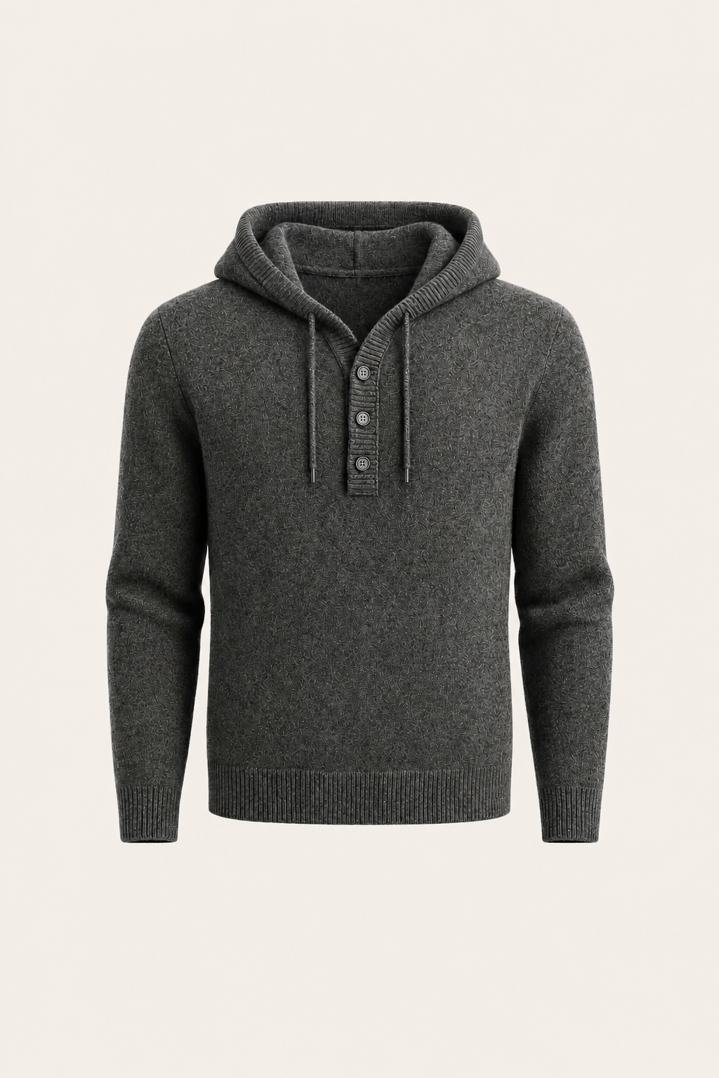 Avaro Merino Hooded Knit Dark Grey