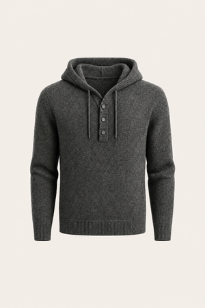 Avaro Merino Hooded Knit Dark Grey