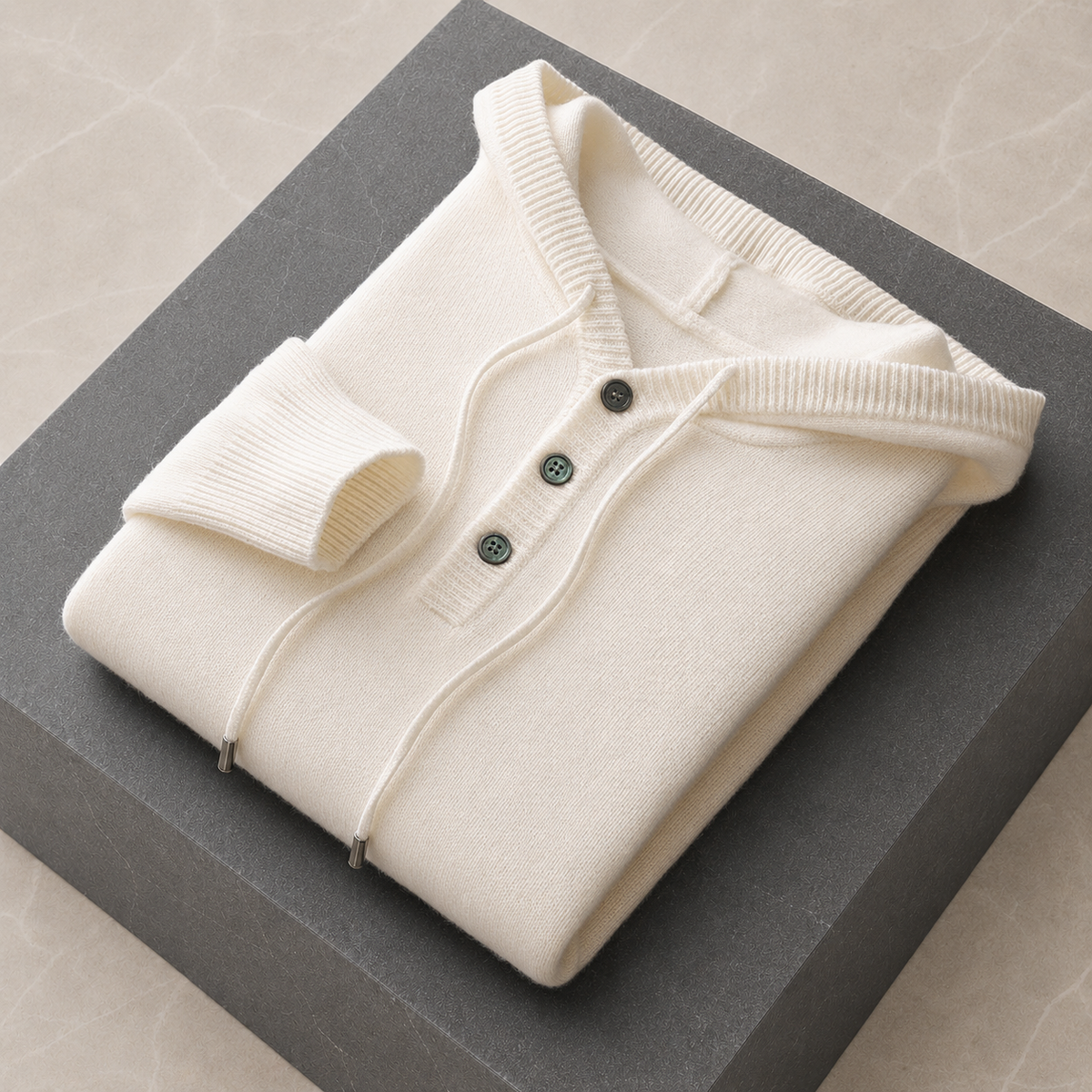 Avaro Merino Hooded Knit Ivory
