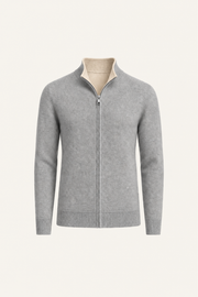 Sivaro Cashmere Reversible Zip Knit Beige & Grey