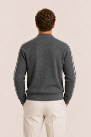 Darilo Wool Zip Knit Dark Grey