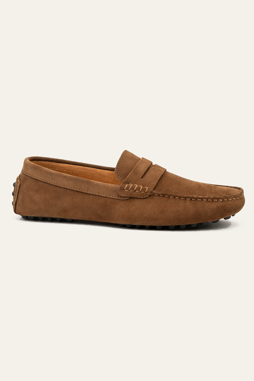 Suede Driver Loafers Brown