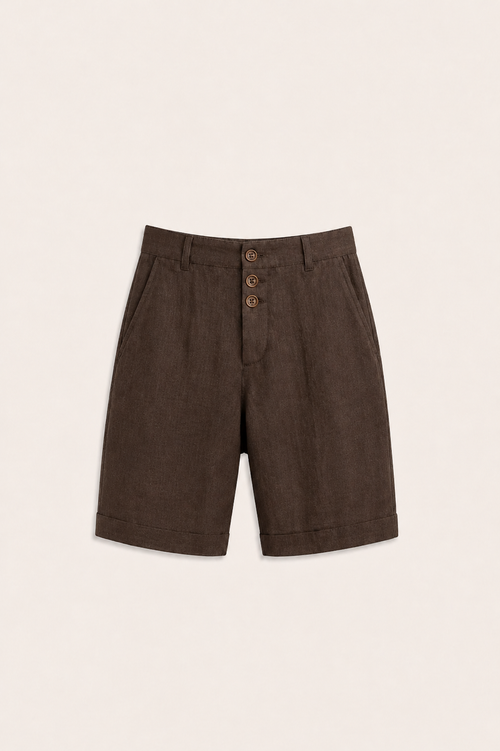 Morano Linen Short Brown