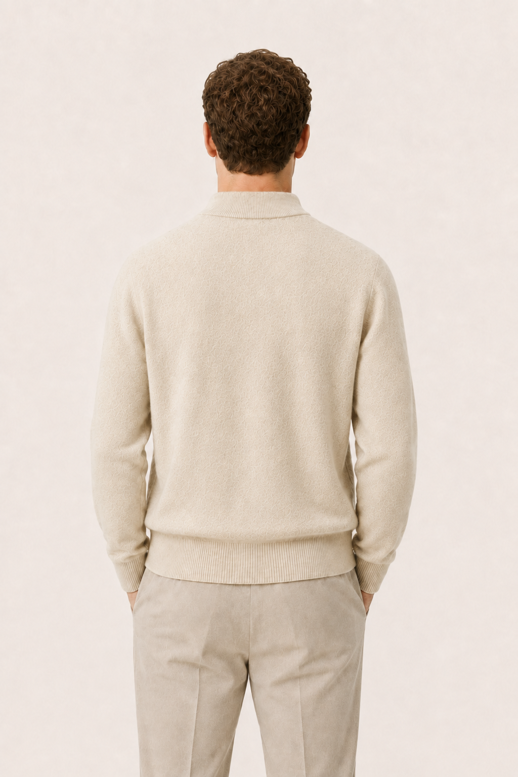 Aurelio Cashmere Mock Neck Sand