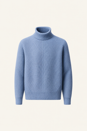 Moravi Cashmere Knit Turtleneck Blue