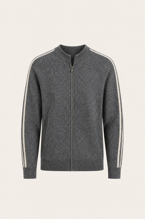 Darilo Wool Zip Knit Dark Grey