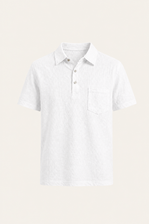Linano Linen Polo White