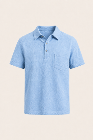 Linano Linen Polo Light Blue