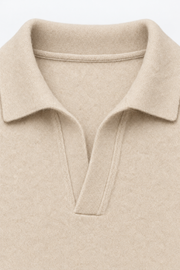 Malero Wool Polo Knit Oatmeal