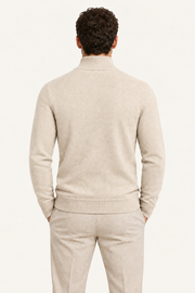 Sivaro Cashmere Reversible Zip Knit Beige & Grey