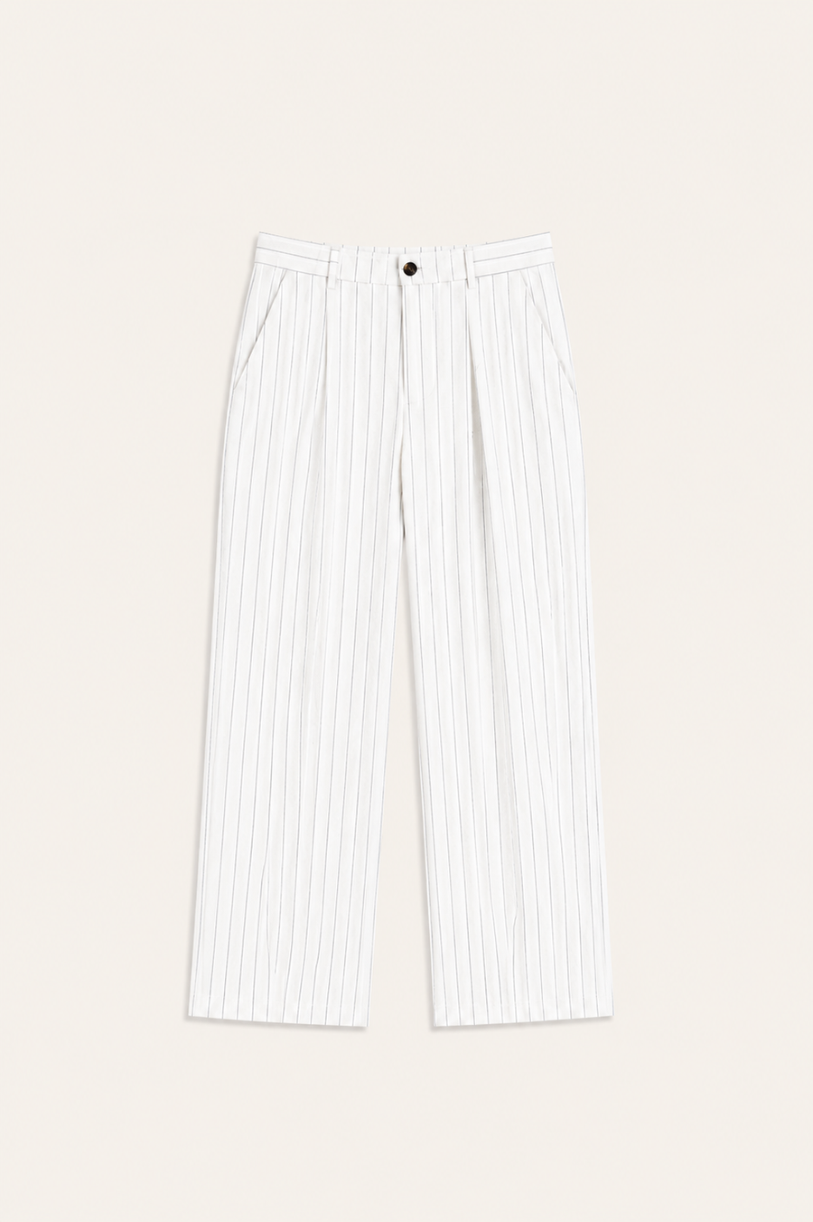 Borelo Linen Striped Trousers White