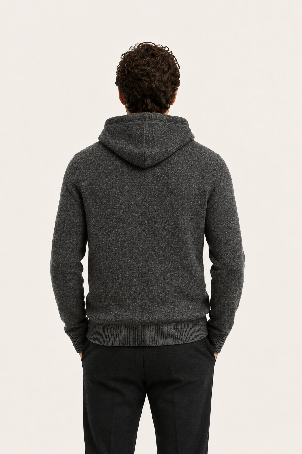 Avaro Merino Hooded Knit Dark Grey