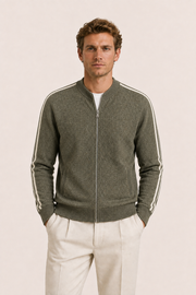 Darilo Wool Zip Knit Olive Green