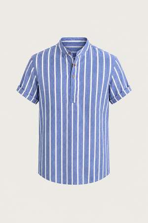 Heritage Linen Short Sleeve Shirt Blue