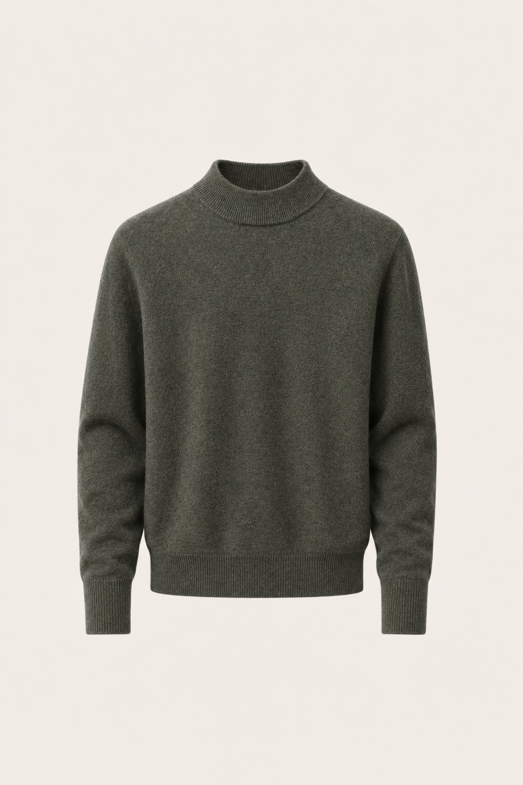 Aurelio Cashmere Mock Neck Moss Green