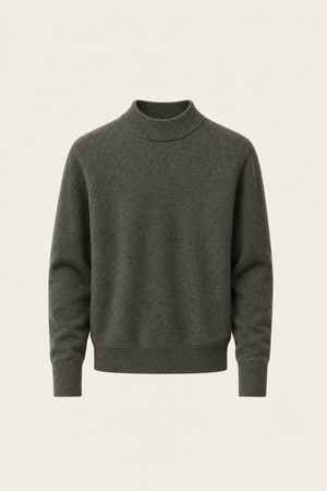 Aurelio Cashmere Mock Neck Moss Green
