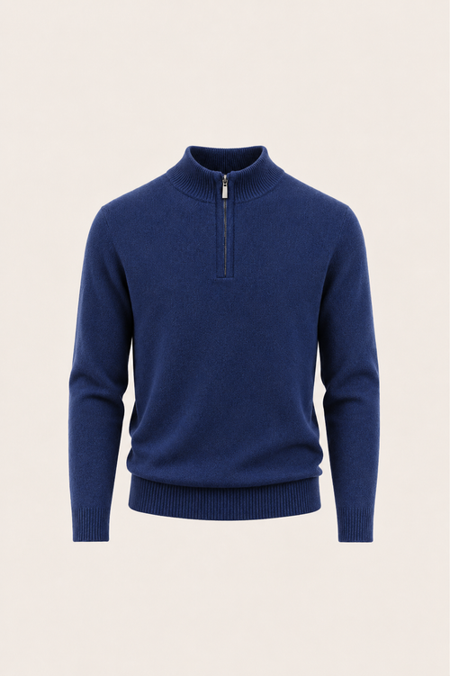 Calero Australian Wool Quarter-Zip Navy