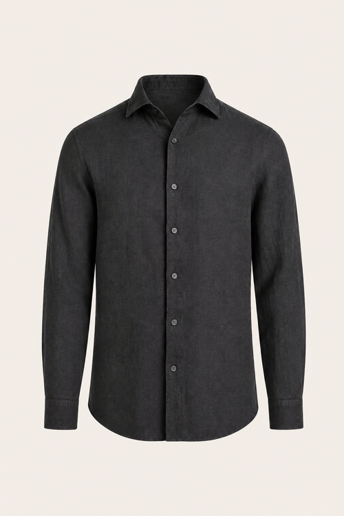 Avari Linen Shirt Charcoal