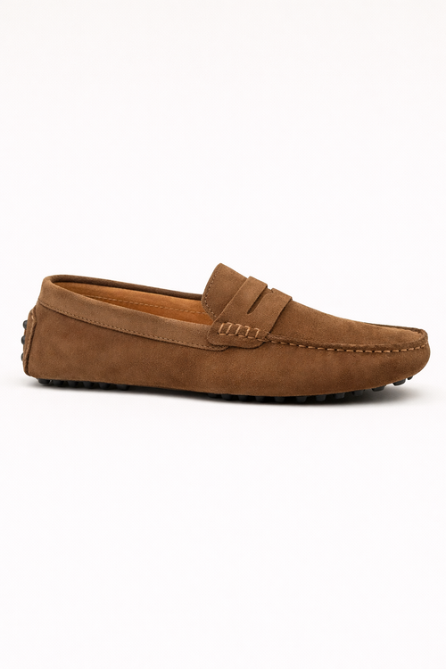 Suede Driver Loafers Brown