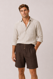 Morano Linen Short Brown